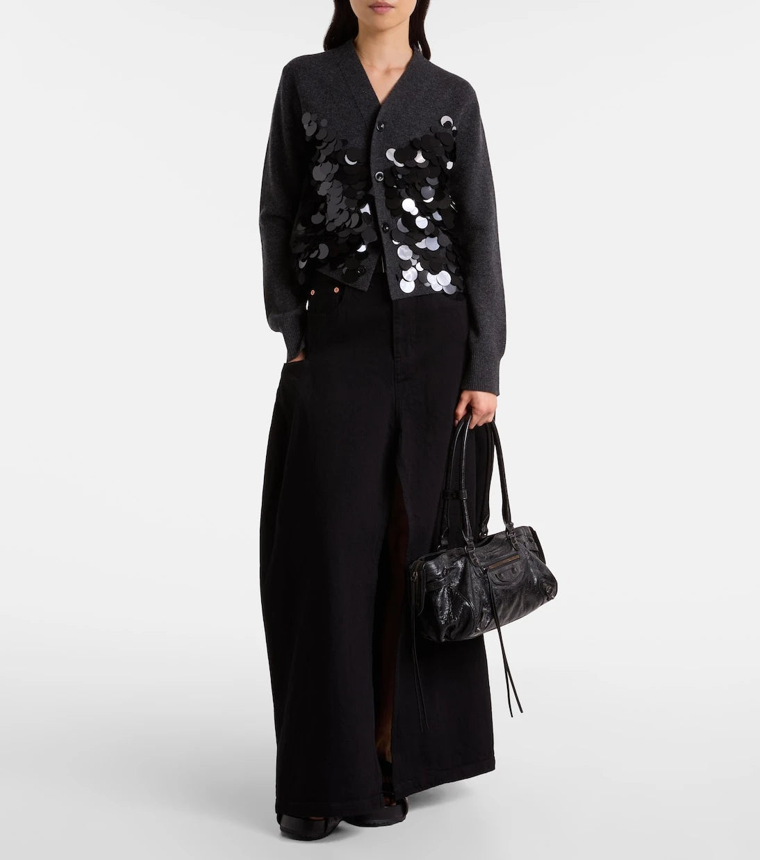 Sacai - Denim maxi skirt