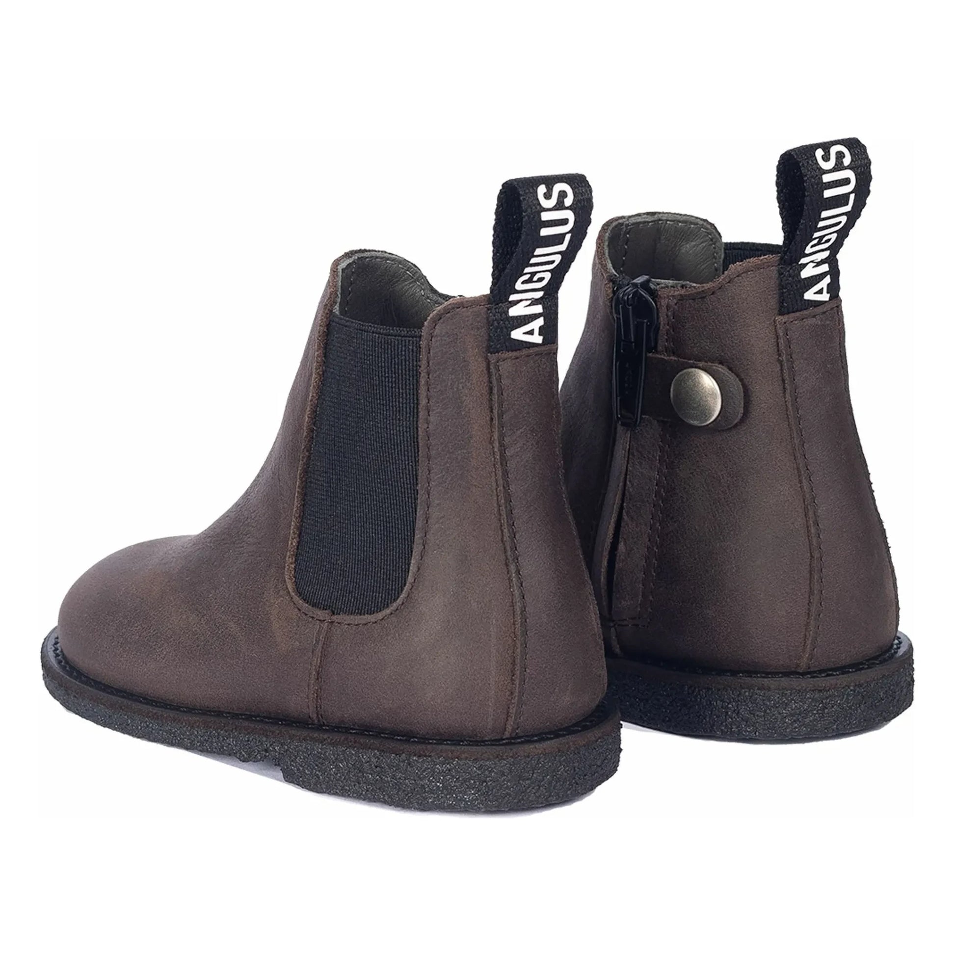 Angulus - Chelsea Boots Straps Zip | Brown