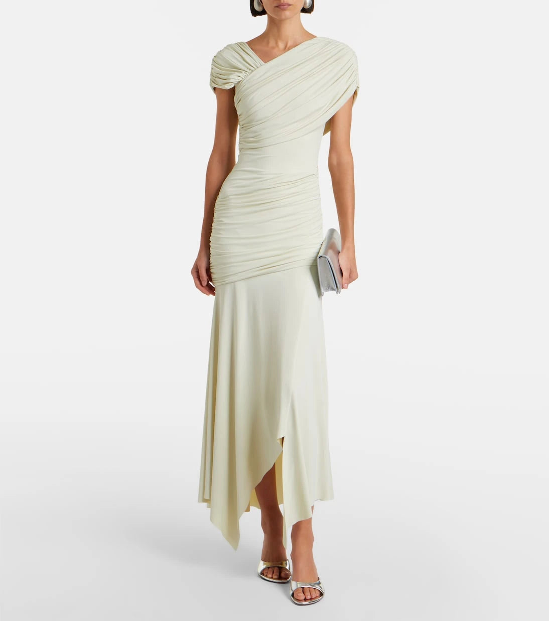 De La Vali - Hela draped asymmetric jersey midi dress