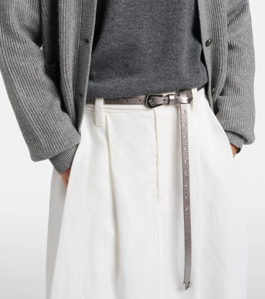 Brunello Cucinelli - Metallic leather belt