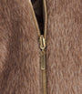 Max Mara Brown Down, Faux Fur and Water-Repellent Reversible Jacket