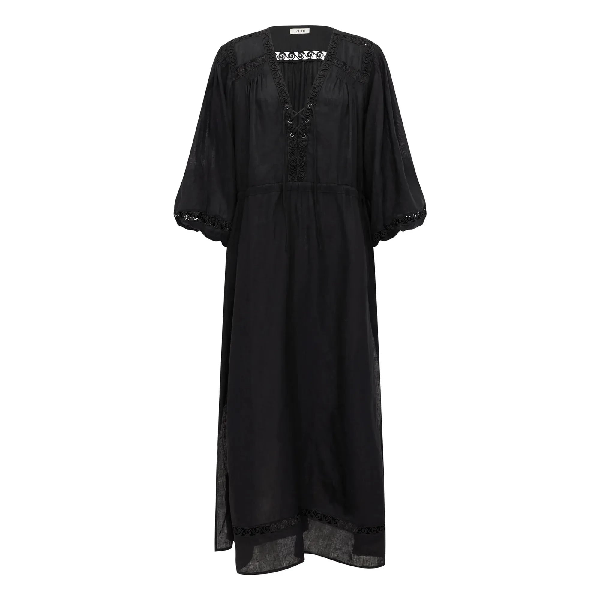 Boteh - Atlas Linen Smocked Dress | Black