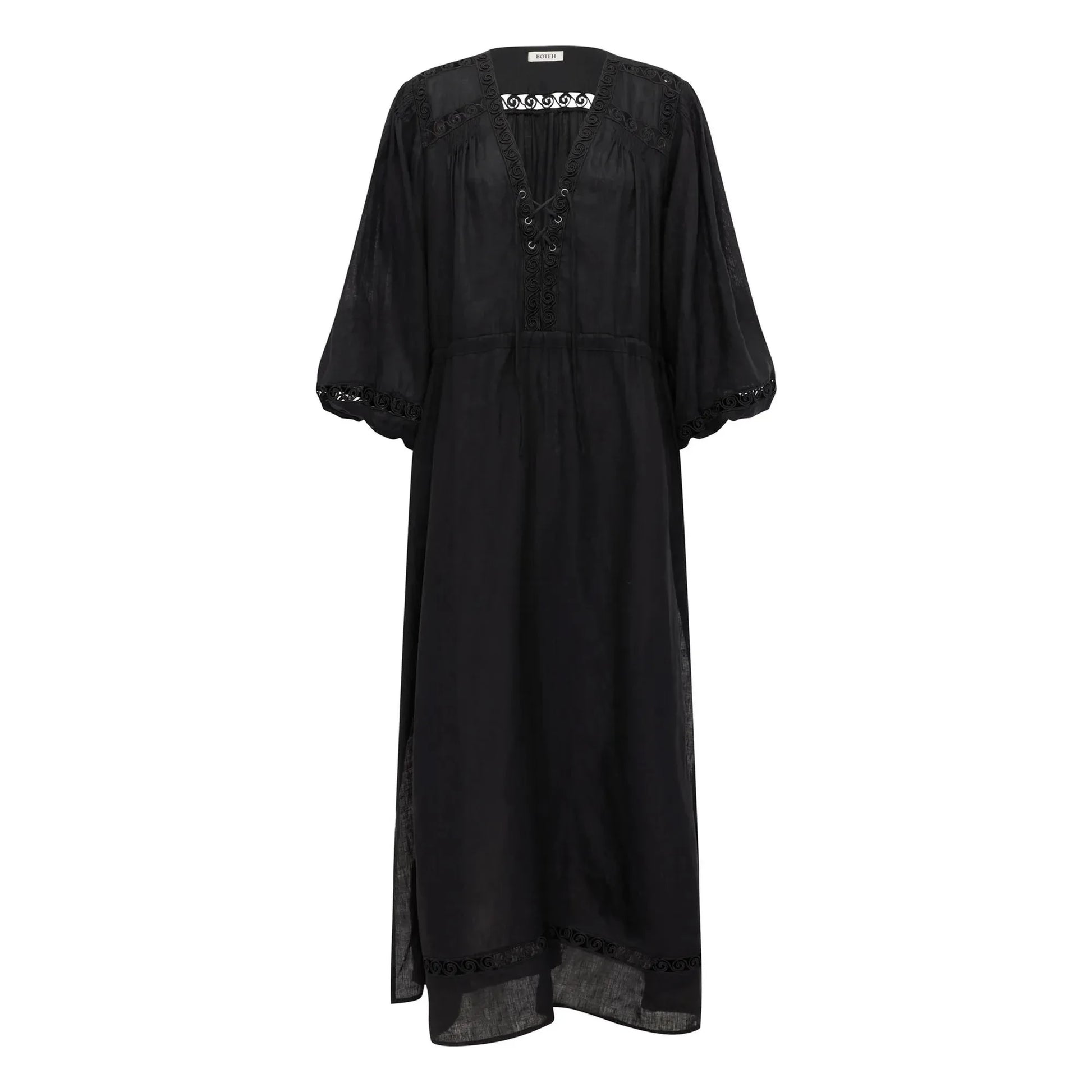 Boteh - Atlas Linen Smocked Dress | Black