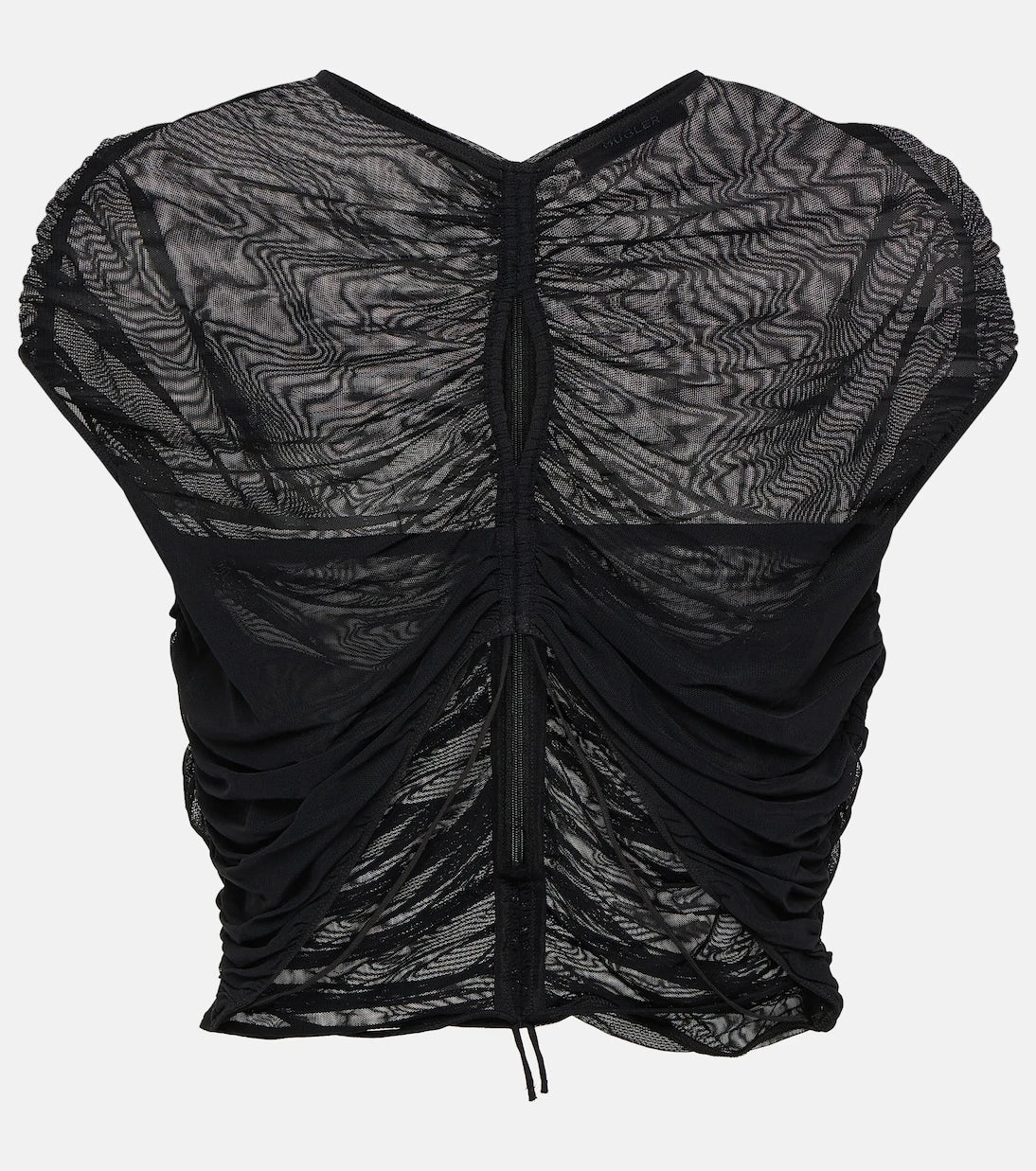 Mugler - Cutout mesh crop top