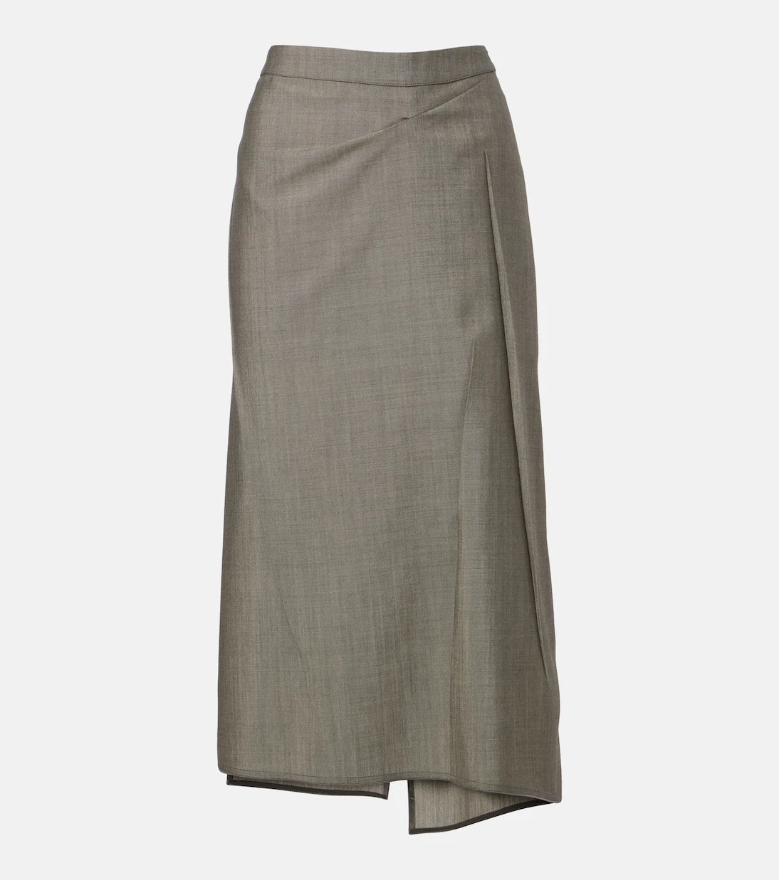 Victoria Beckham - Draped wool and mohair midi skirt