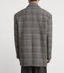 System Grey Oversized Check Double-Breasted Blazer