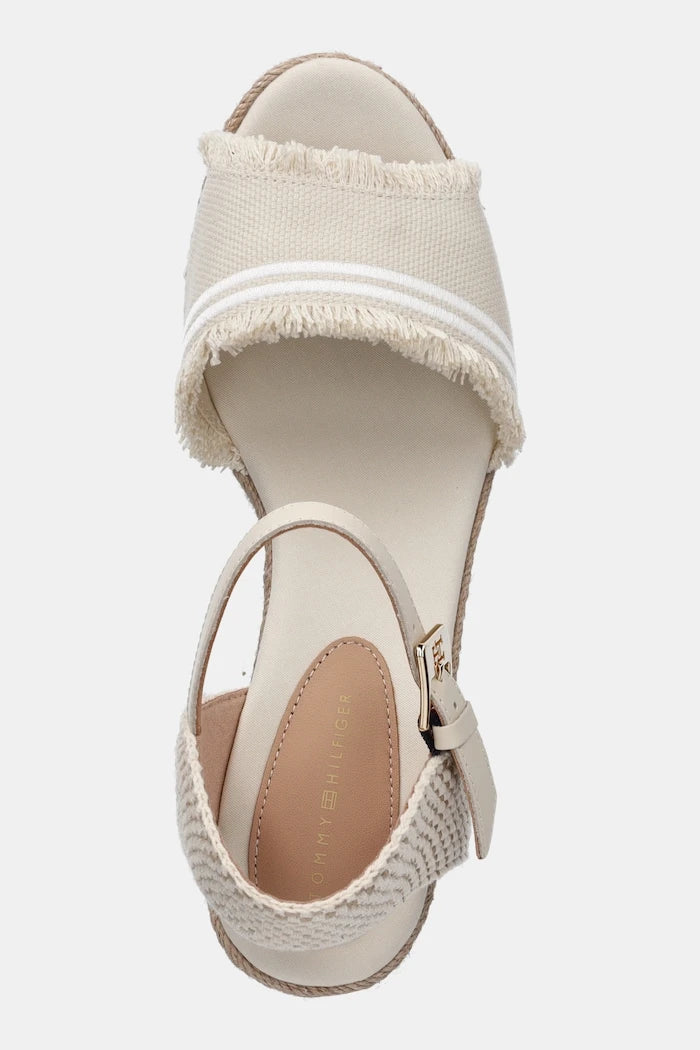 Tommy Hilfiger FRINGE CANVAS MEDIUM WEDGE Sandalet