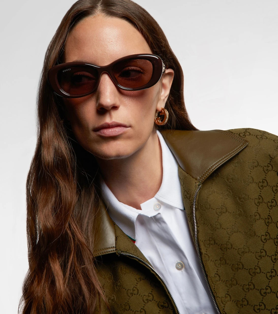 Gucci - Double G oval sunglasses
