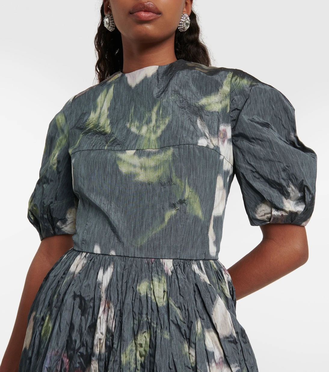 Erdem - Floral taffeta midi dress