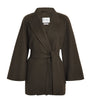 Green Camel-Wool Belted Coat