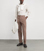 Cotton-Silk-Blend Straight Chinos