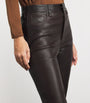 FRAME Black The Leather Reboot Crop Trousers