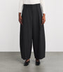 ME+EM Black Pleated Wide-Leg Trousers