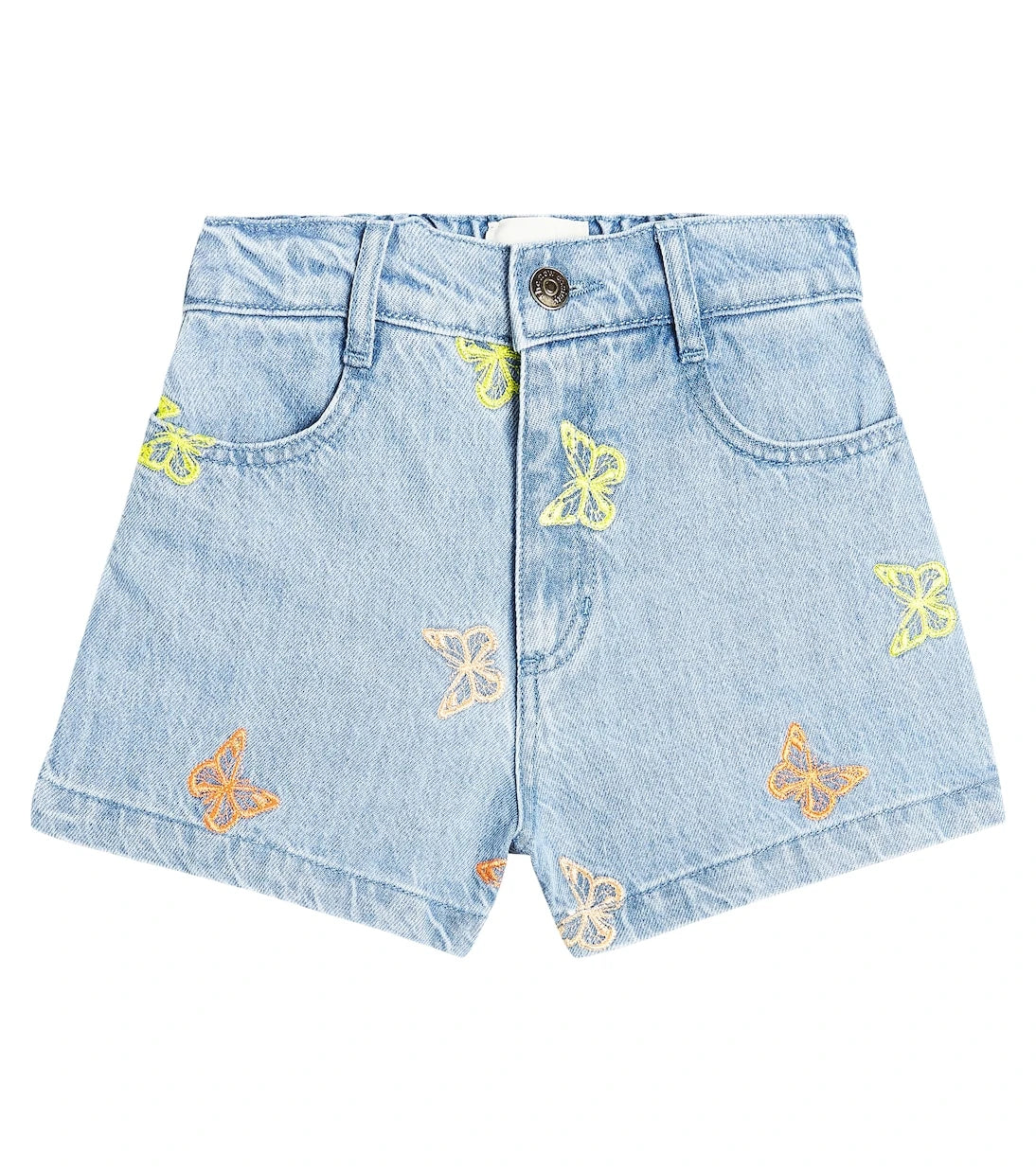 The New Society - Burbank embroidered denim shorts