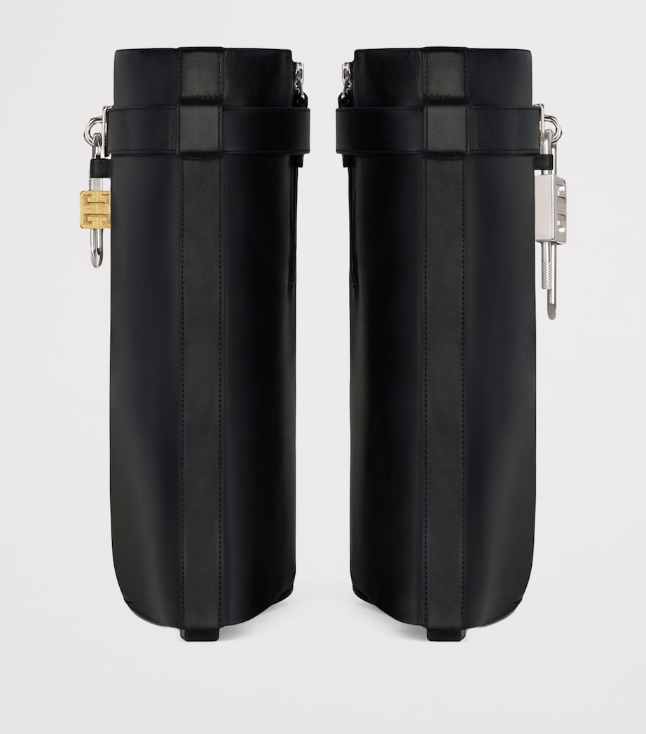 Givenchy Black Leather Shark Lock Ankle Boots 90