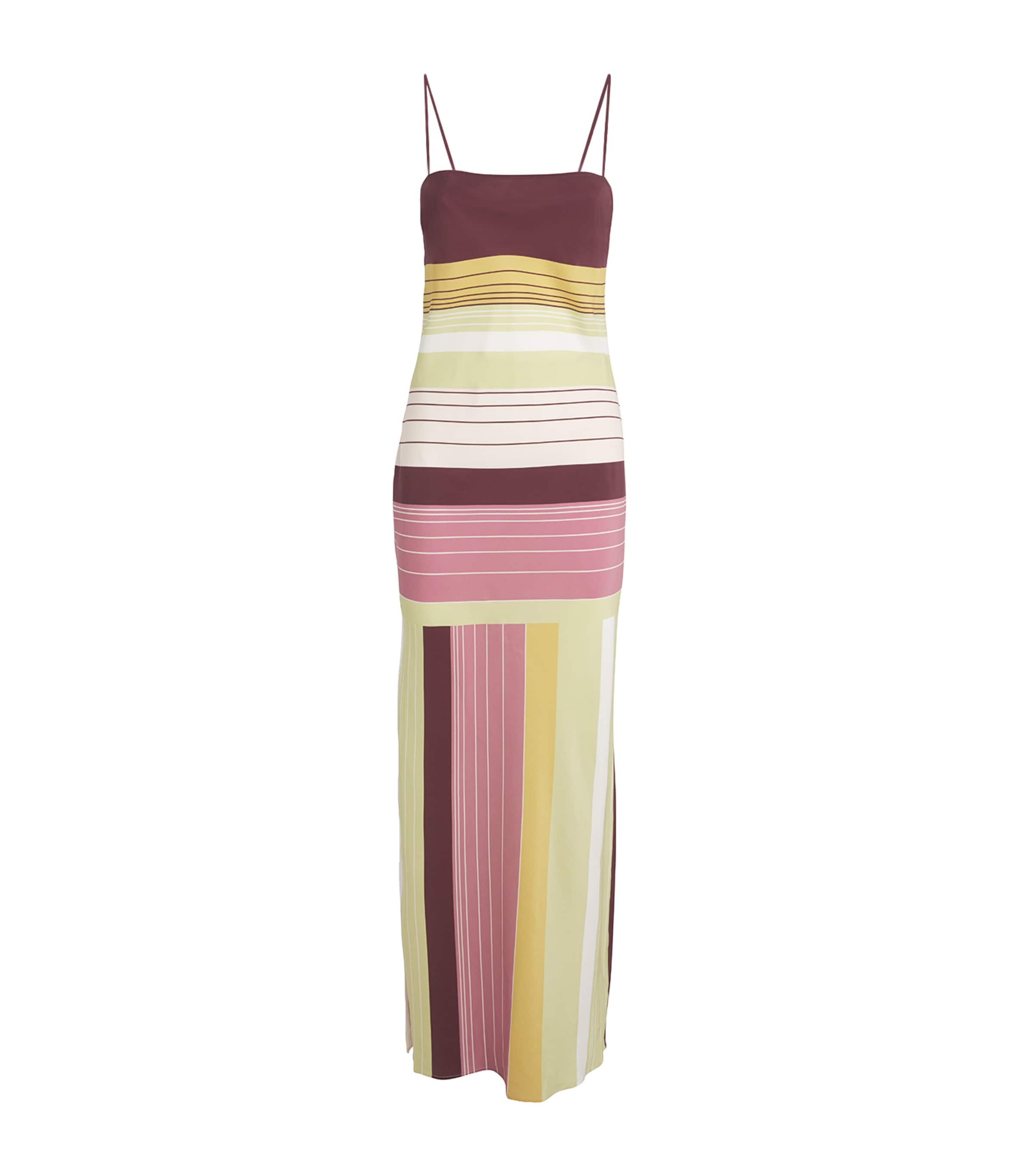 Silk Stripe Fontana Maxi Dress