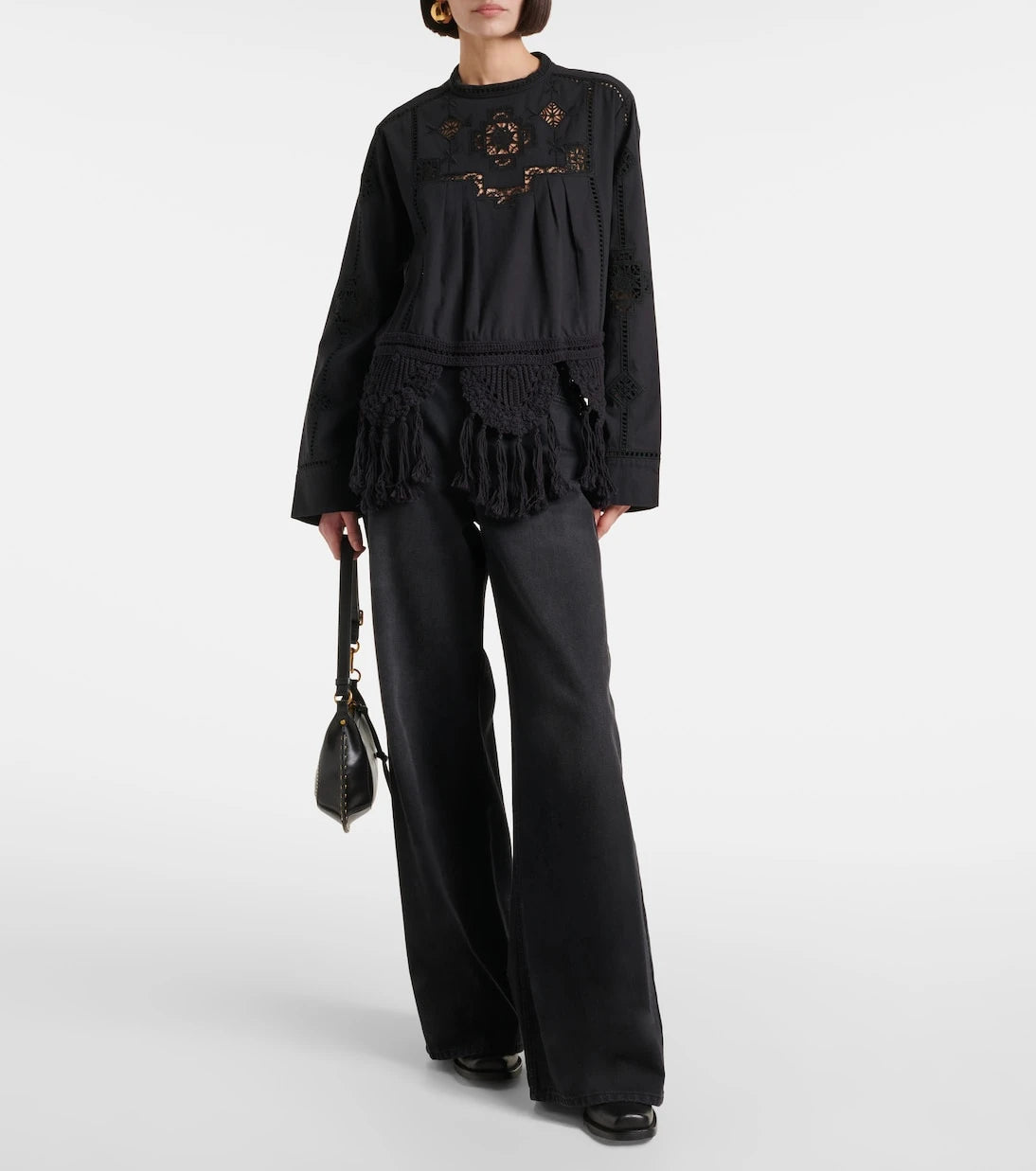 Isabel Marant - Severine open-knit macramé cotton blouse