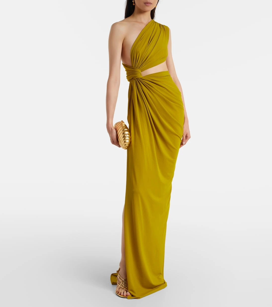 Alex Perry - Draped one-shoulder crêpe jersey gown