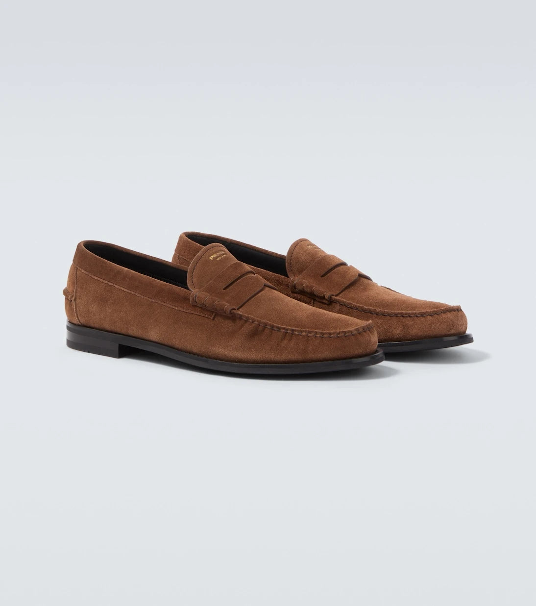 Prada - Suede penny loafers