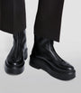 The Row Black Zipped Leather Ankle Boots 50