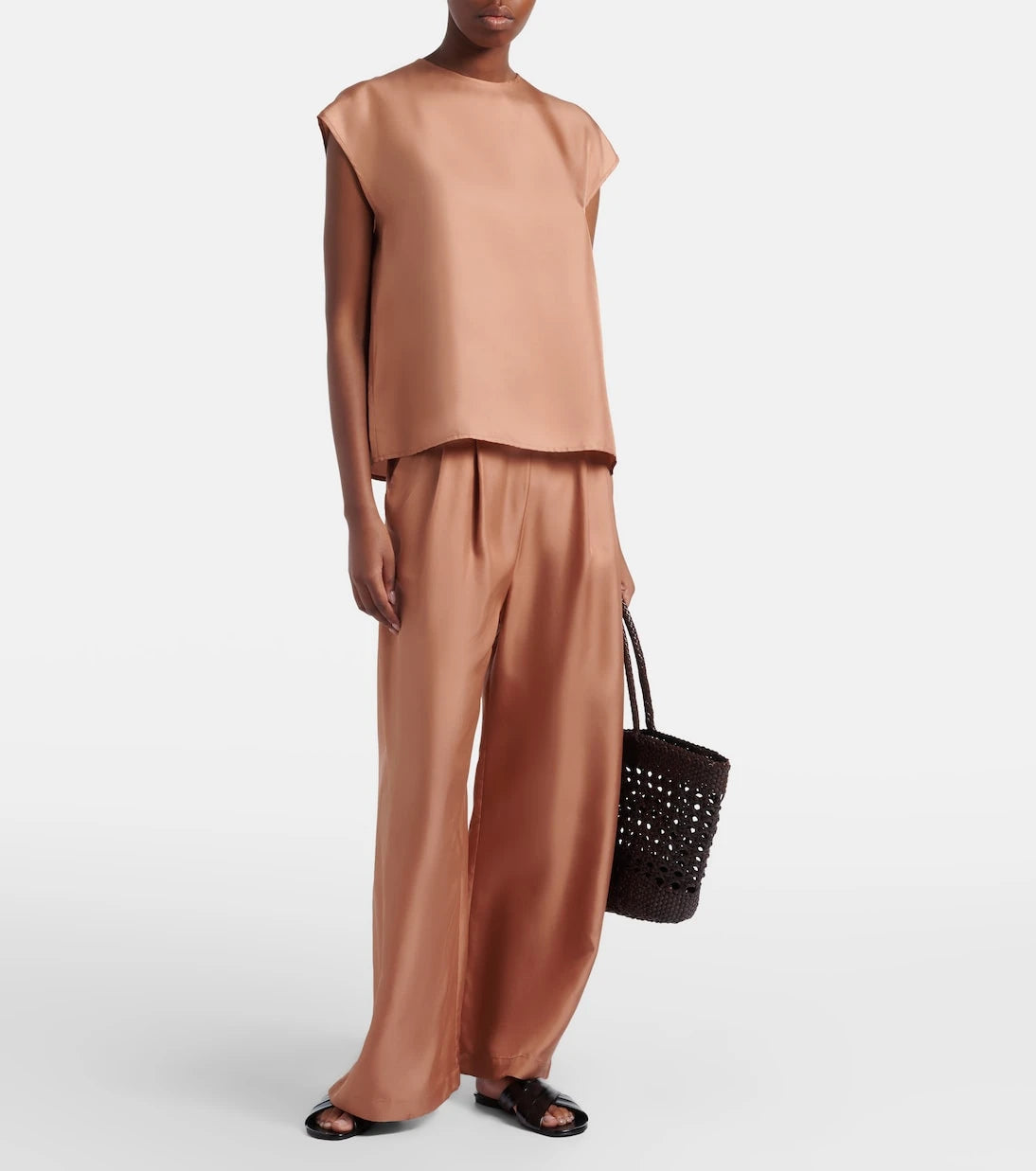 Asceno - Dasha silk twill top