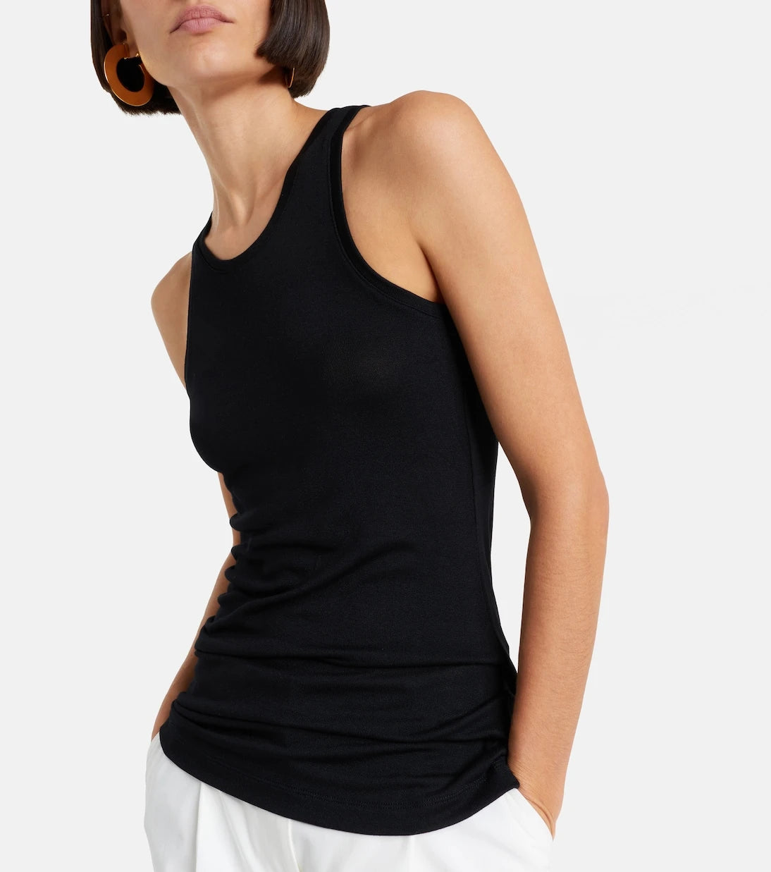 Toteme - Curved ribbed-knit tank top