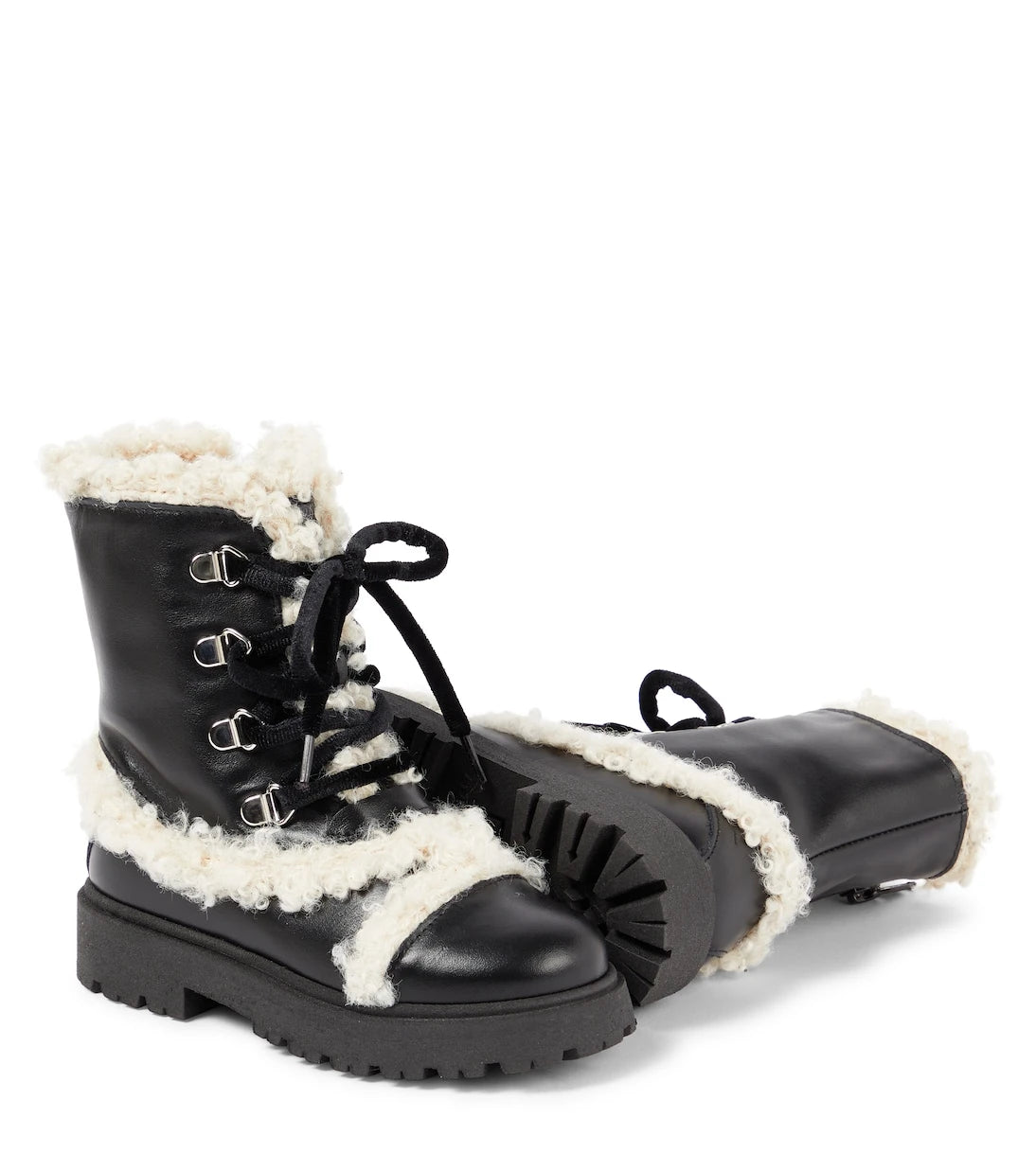 PèPè - Faux shearling-trimmed leather boots