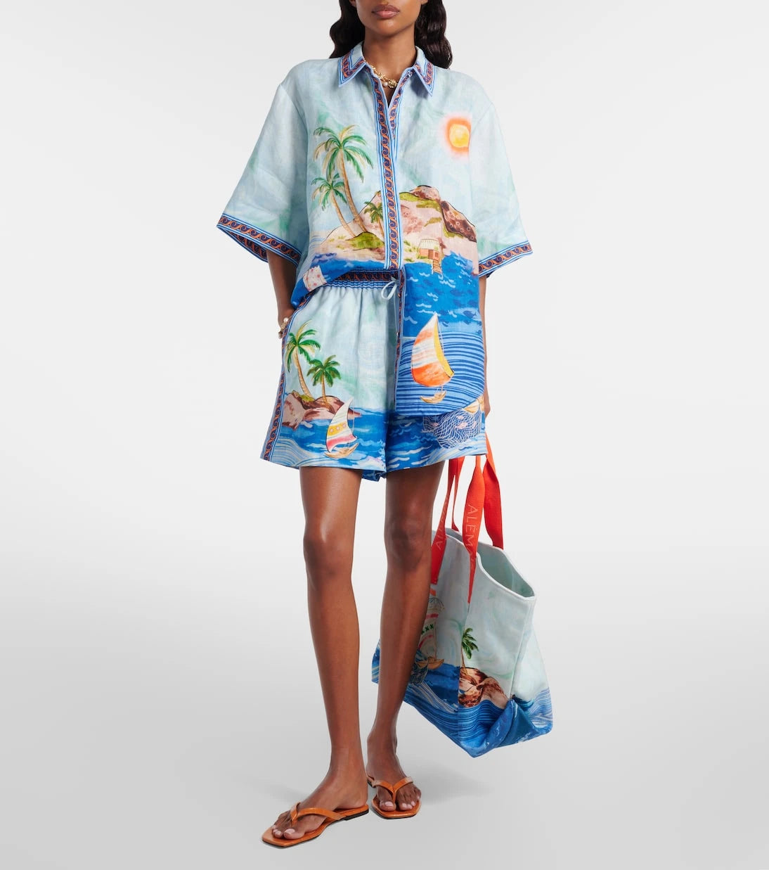Alémais - Printed cotton canvas tote bag