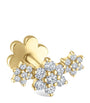 Maria Tash Yellow Gold Three Flower Garland Diamond Threaded Stud Earring