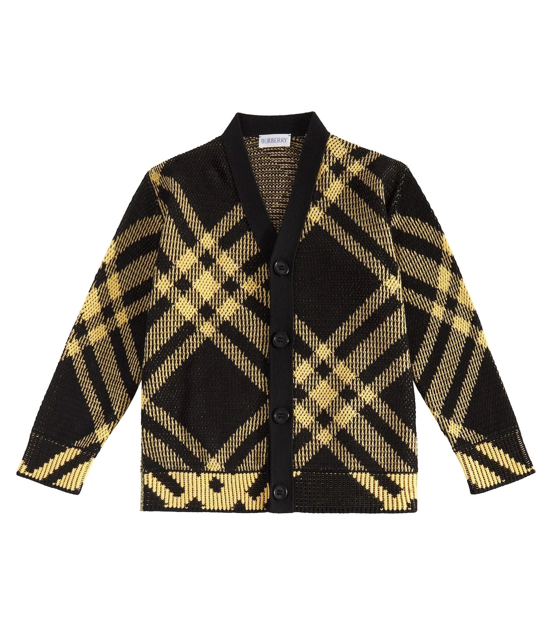 Burberry Kids - Burberry Check cotton mesh cardigan