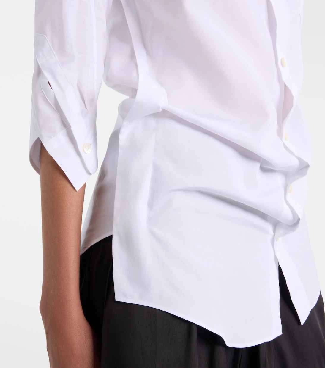 Junya Watanabe - Draped cotton poplin shirt