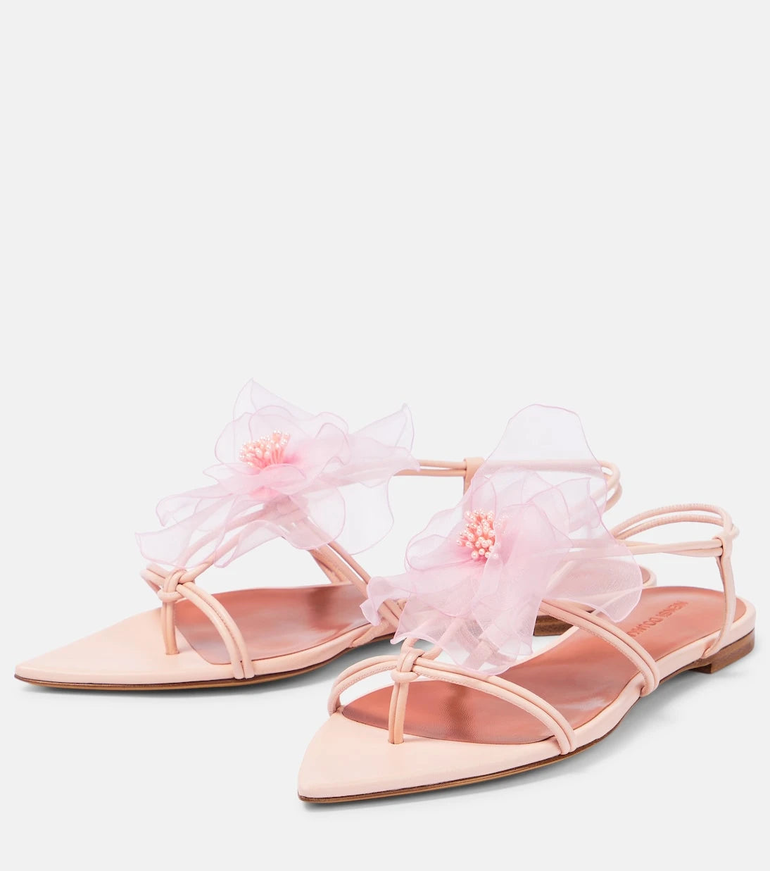 Nensi Dojaka - Appliqué leather thong sandals