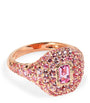 Rose Gold and Pink Sapphire New Modern Pinky Ring