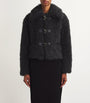 Maje Black Faux-Shearling Cropped Jacket