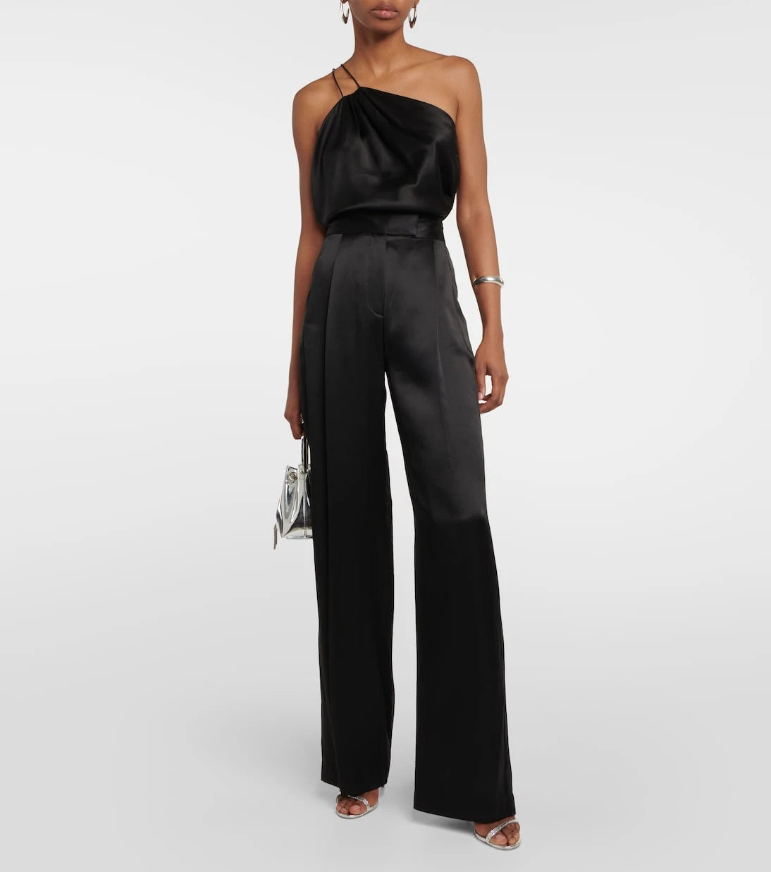 The Sei - High-rise wide-leg silk satin pants