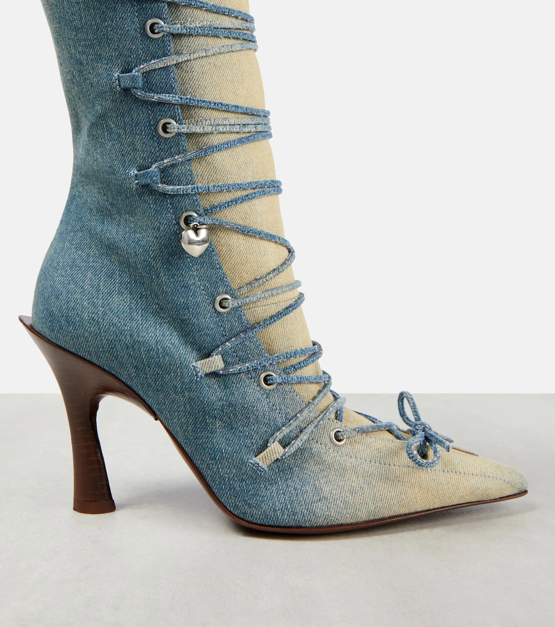 Acne Studios - Bitten denim knee-high boots