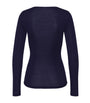 Navy Woolen Silk Long-Sleeve T-Shirt