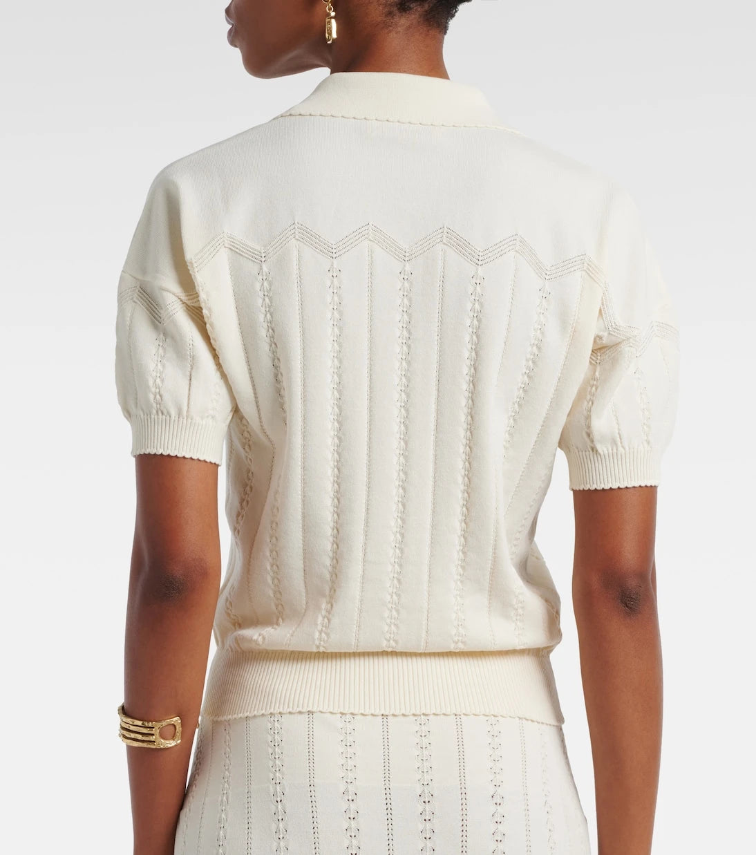 Faithfull - Acme pointelle cotton-blend polo shirt