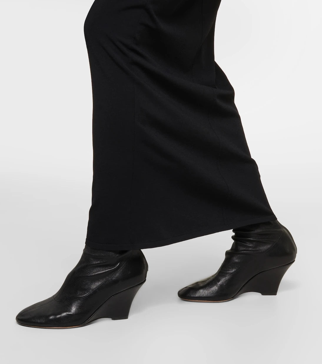 Khaite - Apollo wedge leather ankle boots