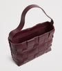 St. Agni Burgundy Mini Leather Woven Tote Bag