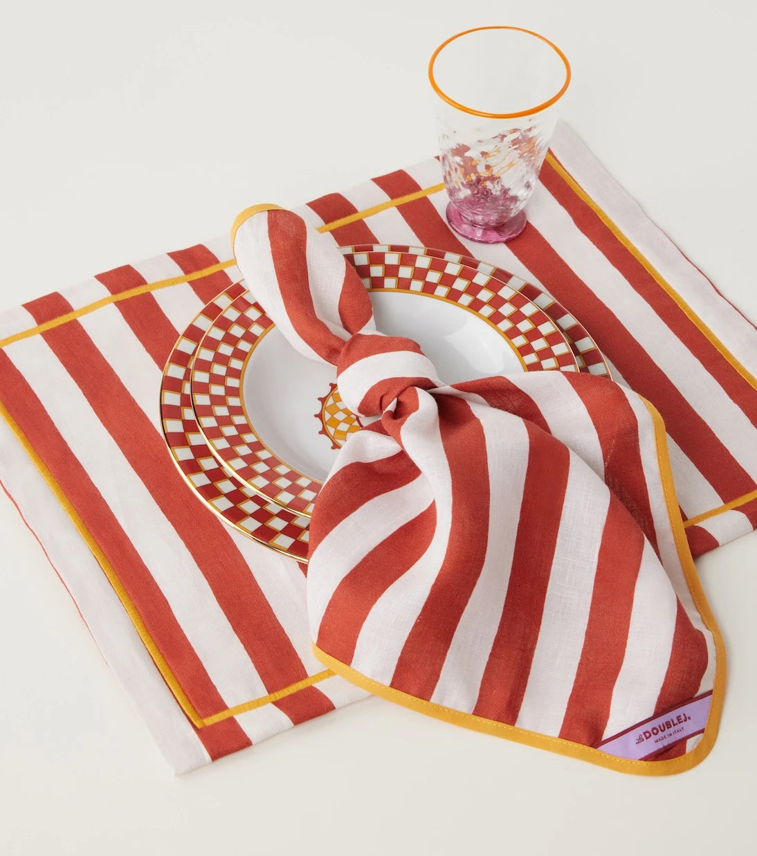 La DoubleJ - Riviera Mattone set of 2 linen placemats