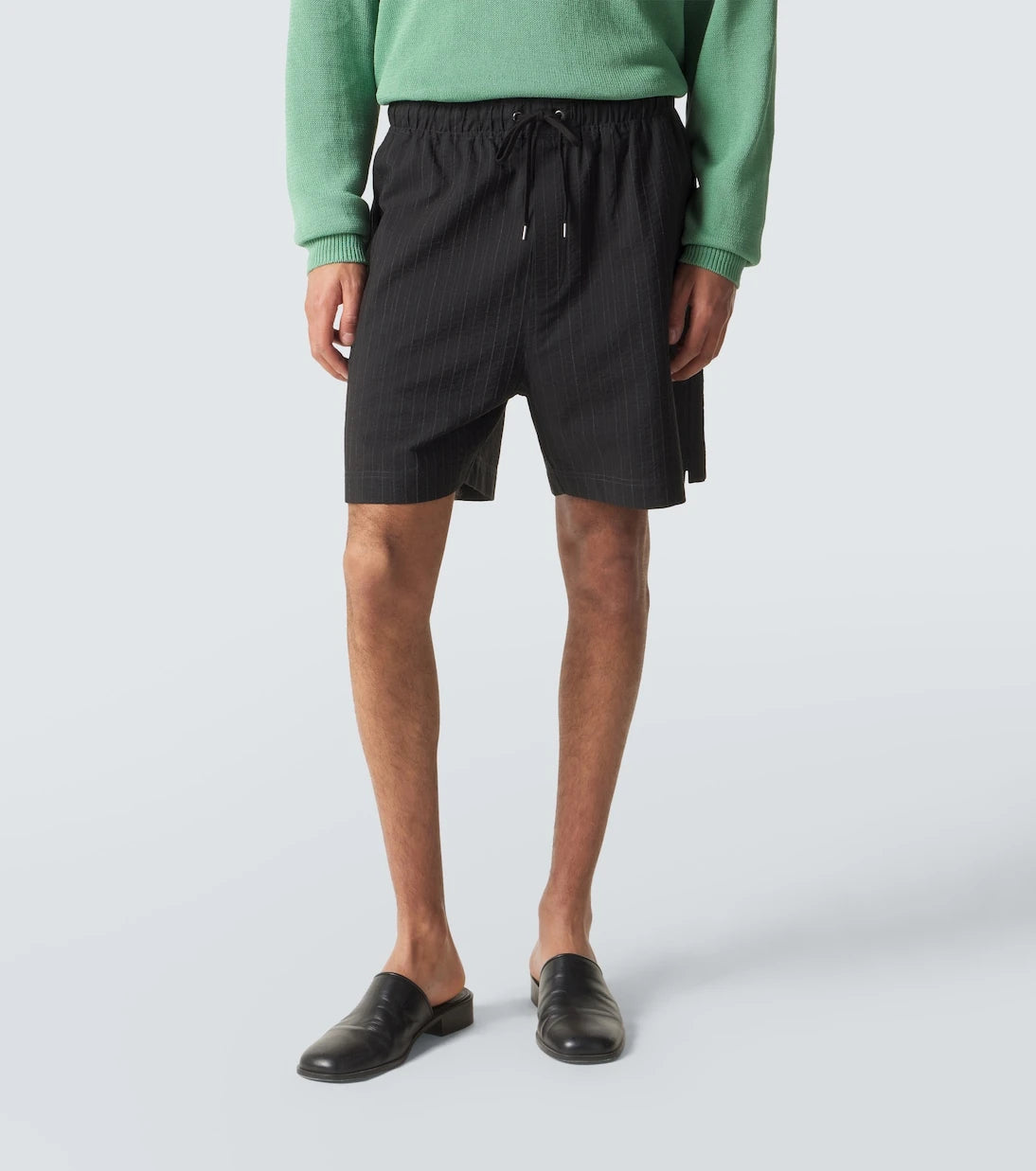 Studio Nicholson - Starboard striped cotton and wool shorts