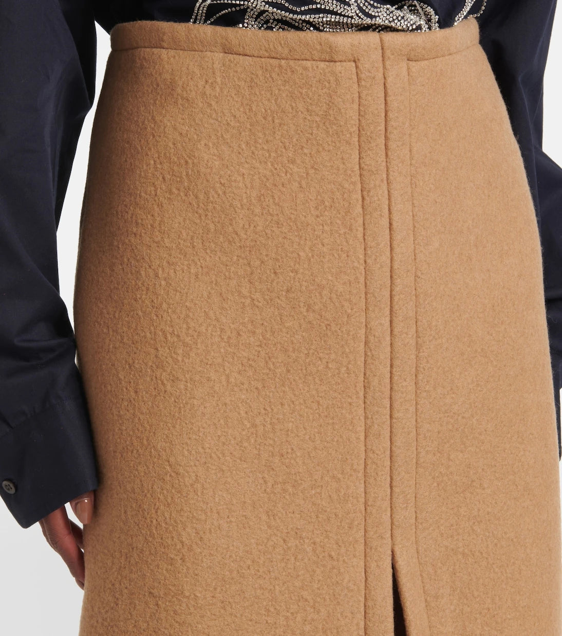 Dries Van Noten - Wool midi skirt
