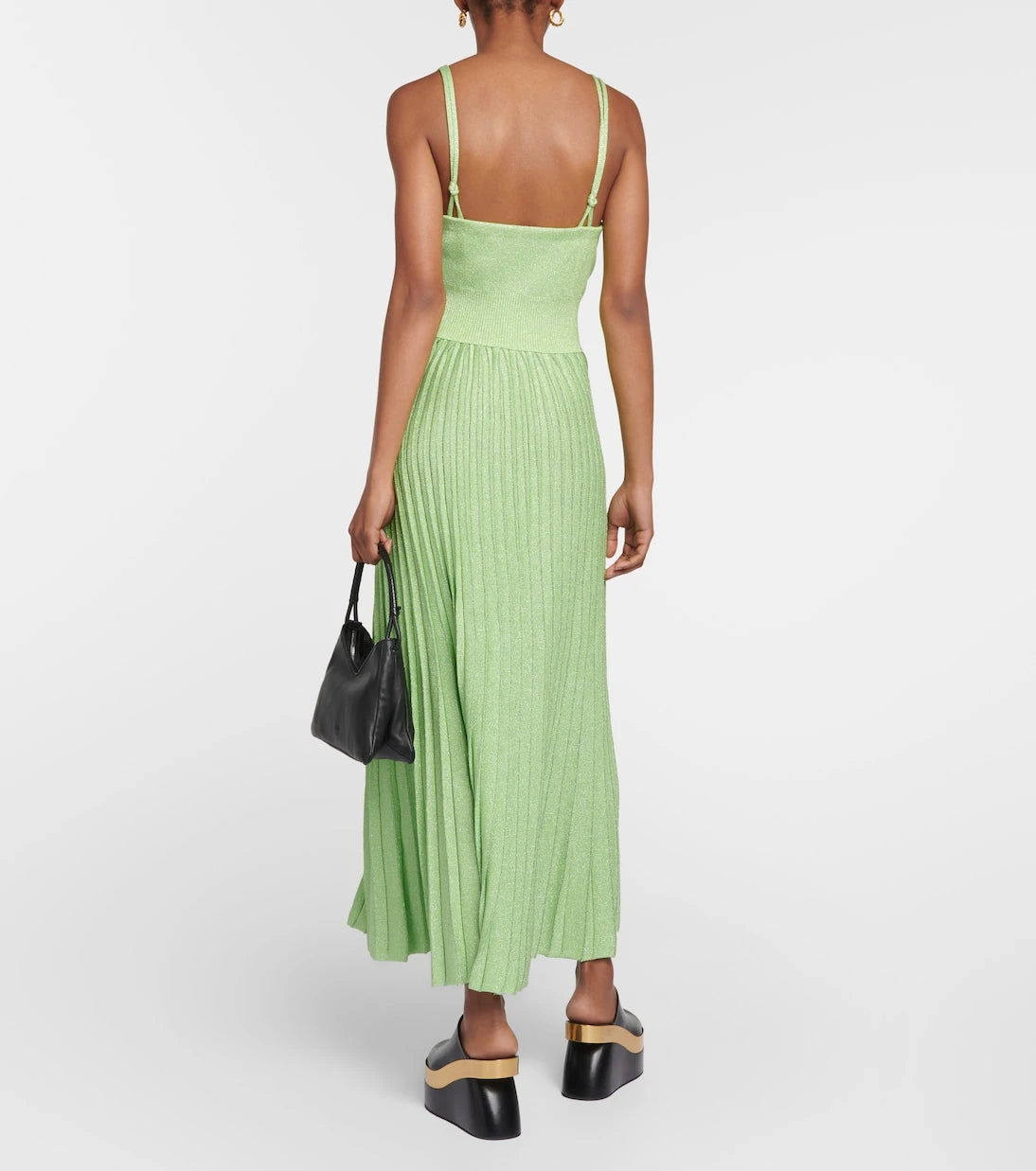 Proenza Schouler - Pleated metallic knit maxi dress