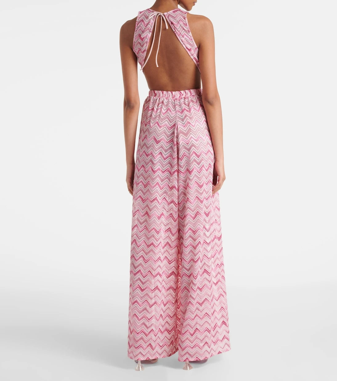 Missoni - Zikzak desenli halter yaka tulum