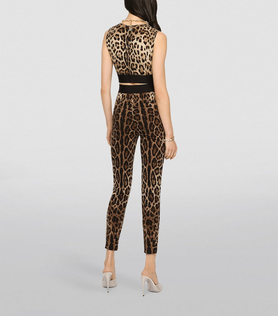 Dolce & Gabbana Multi Leopard Print Crop Top