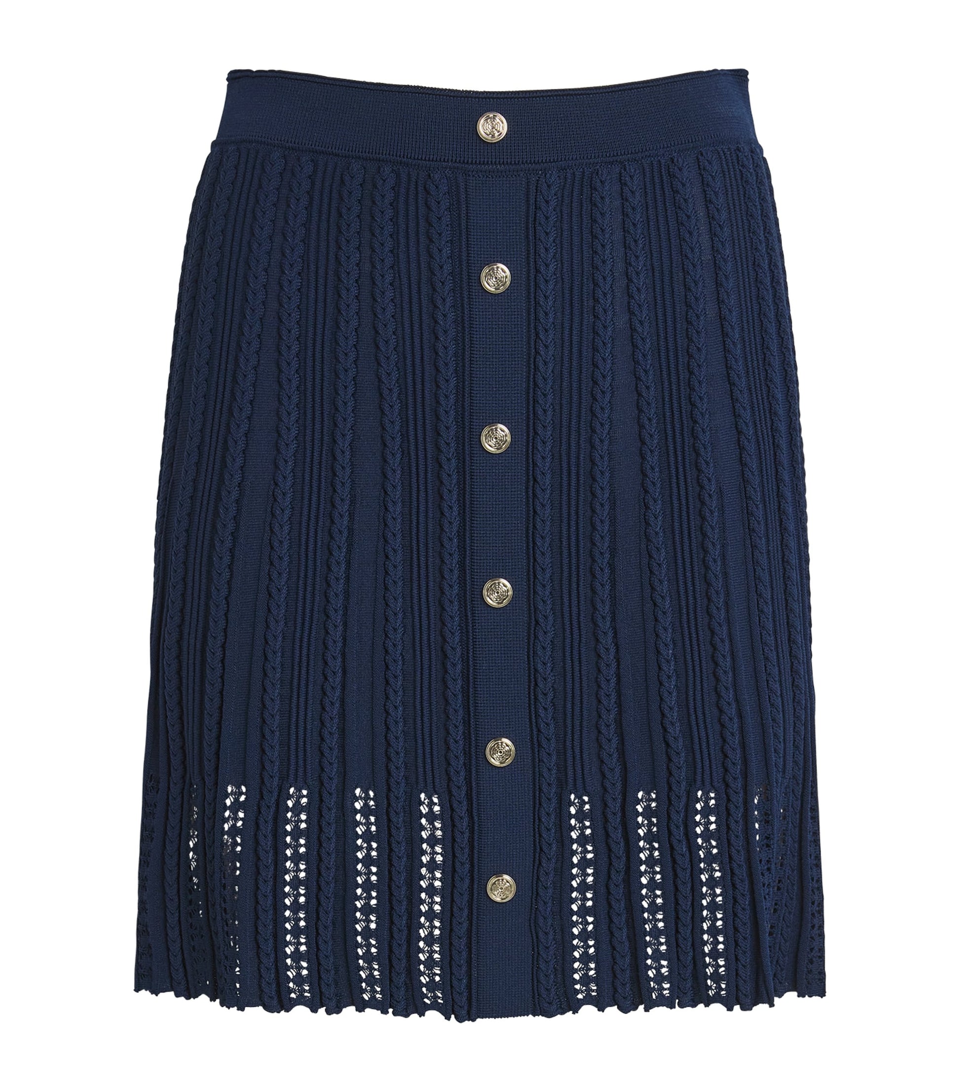 Blue Knitted Mini Skirt