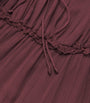 Ulla Johnson Burgundy Silk Ruffled Nan Midi Dress