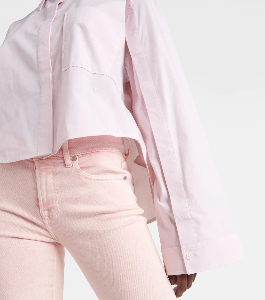 Victoria Beckham - Cropped cotton-blend shirt