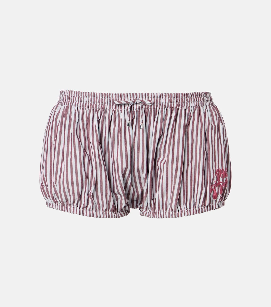 The Attico - Striped cotton shorts